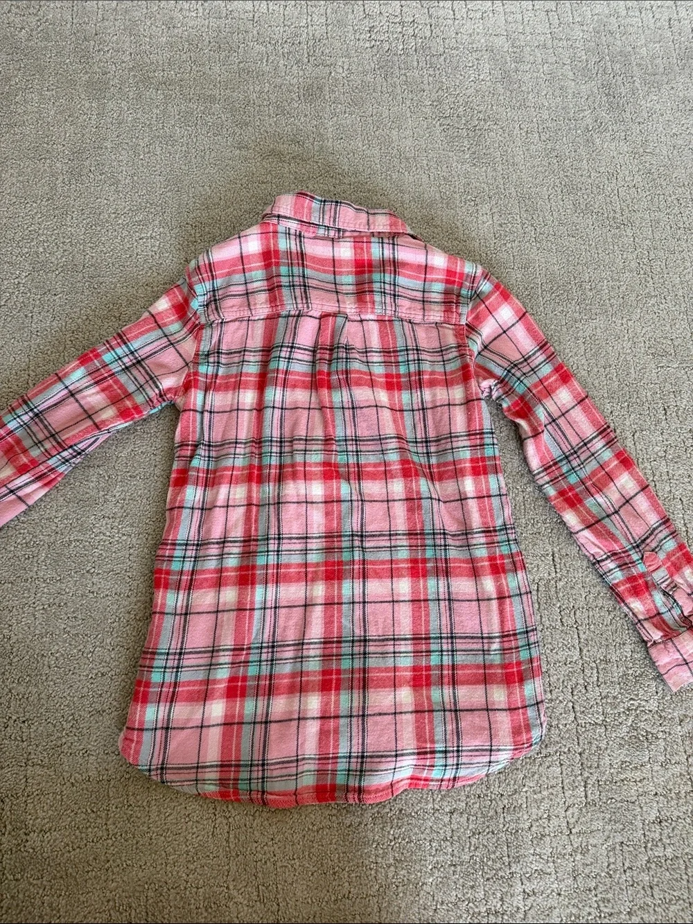 GAP Pink Red Plaid Girls Button-Down Shirt